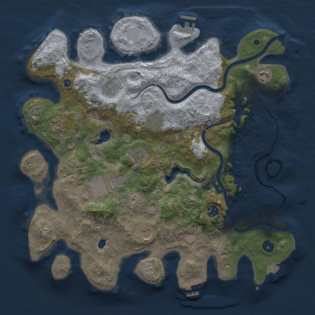 Rust Map: Procedural Map, Size: 4000, Seed: 539226, 15 Monuments