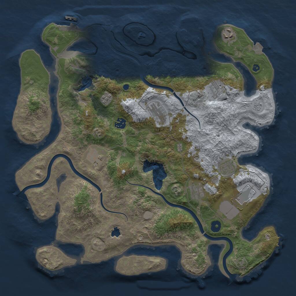 Rust Map: Procedural Map, Size: 4000, Seed: 232707, 15 Monuments