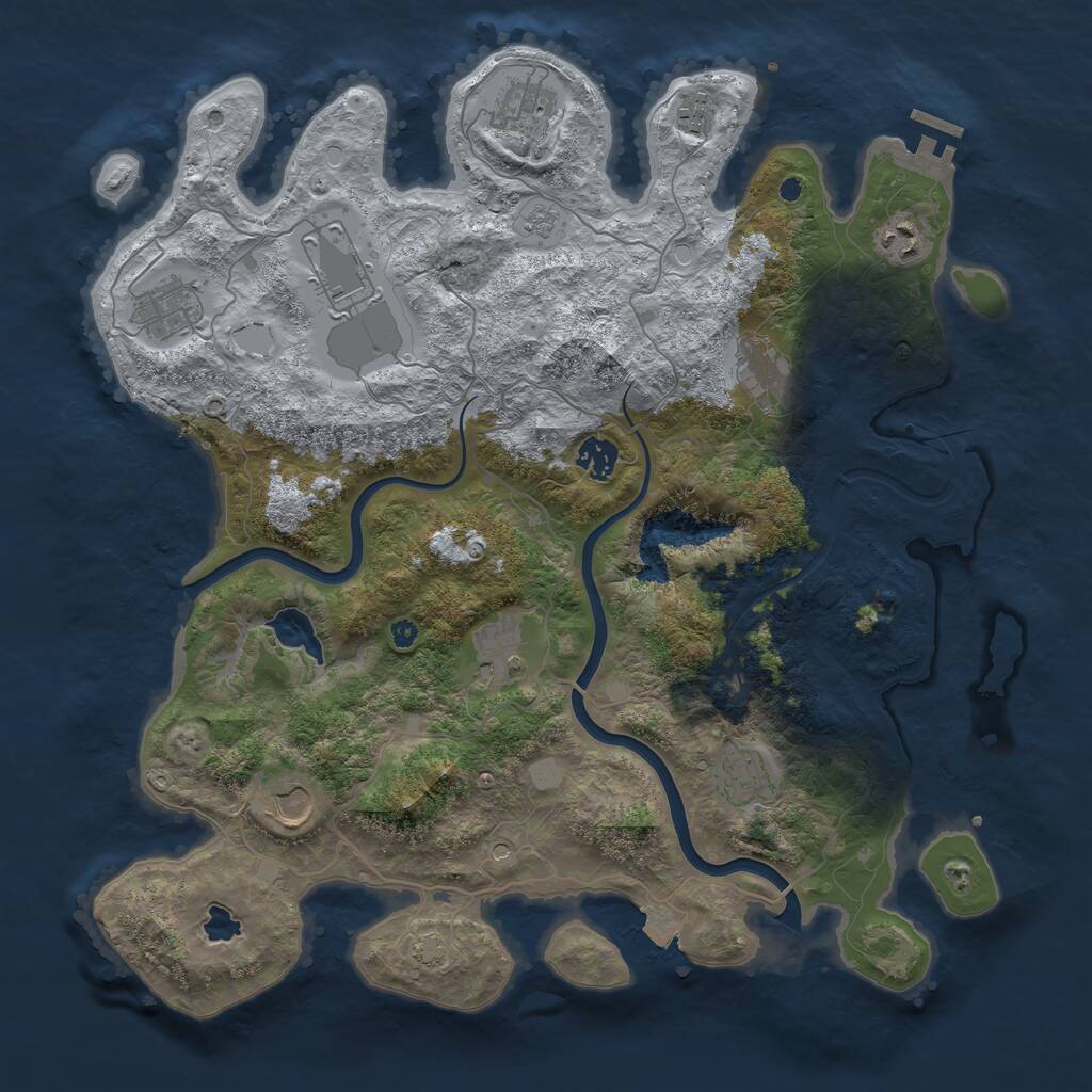 Rust Map: Procedural Map, Size: 4000, Seed: 779155, 15 Monuments