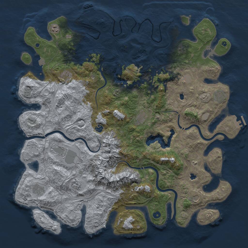 Rust Map: Procedural Map, Size: 5000, Seed: 106767065, 17 Monuments
