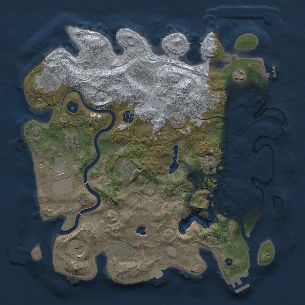 Rust Map: Procedural Map, Size: 4000, Seed: 3053640, 16 Monuments
