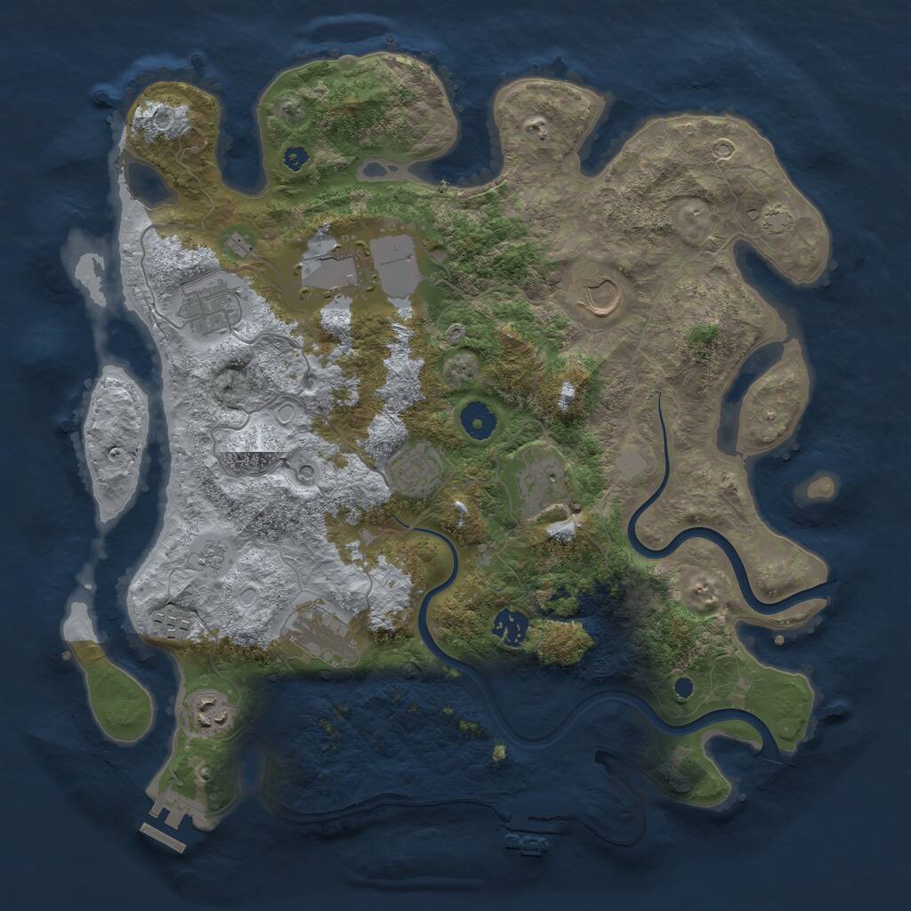 Rust Map: Procedural Map, Size: 3800, Seed: 12753522, 15 Monuments