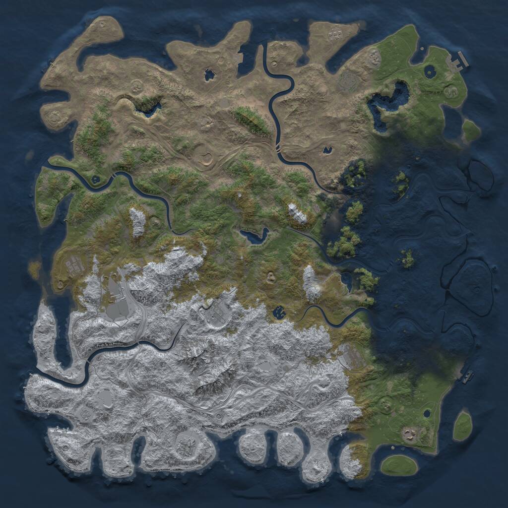 Rust Map: Procedural Map, Size: 6000, Seed: 1567560904, 17 Monuments