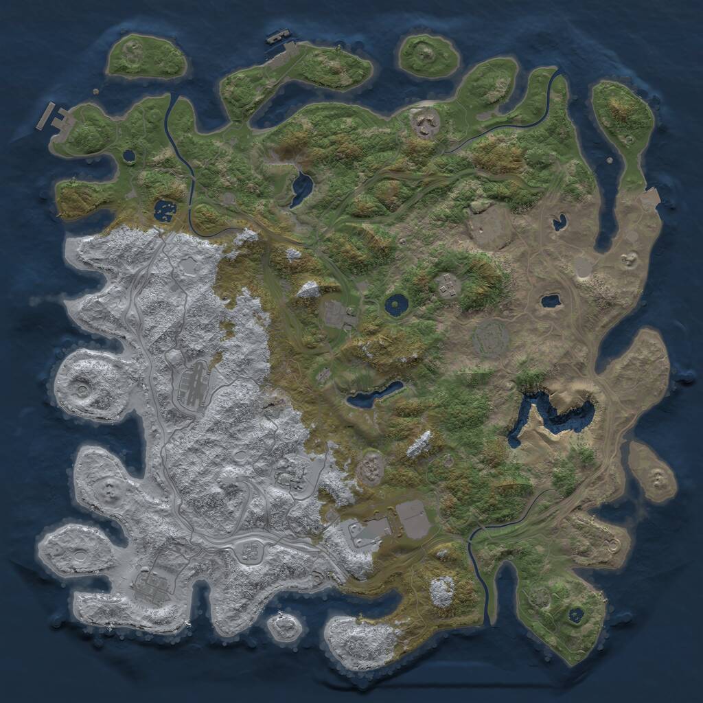 Rust Map: Procedural Map, Size: 4700, Seed: 143578, 16 Monuments