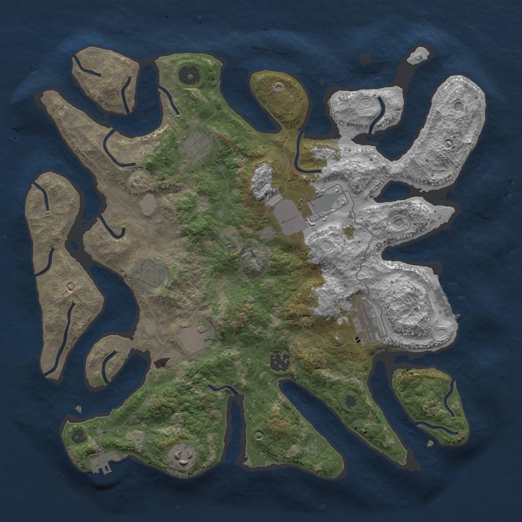 Rust Map: Procedural Map, Size: 3800, Seed: 187, 15 Monuments
