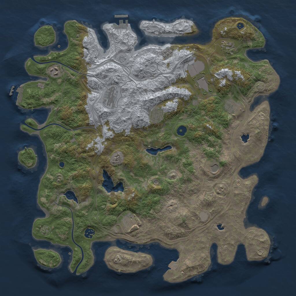 Rust Map: Procedural Map, Size: 4500, Seed: 63965987, 16 Monuments