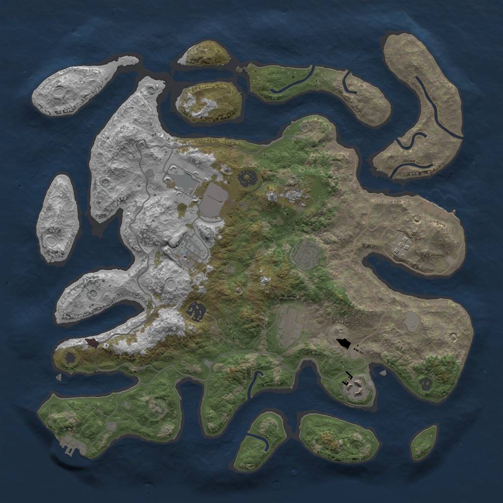 Rust Map: Procedural Map, Size: 4000, Seed: 2434097, 16 Monuments