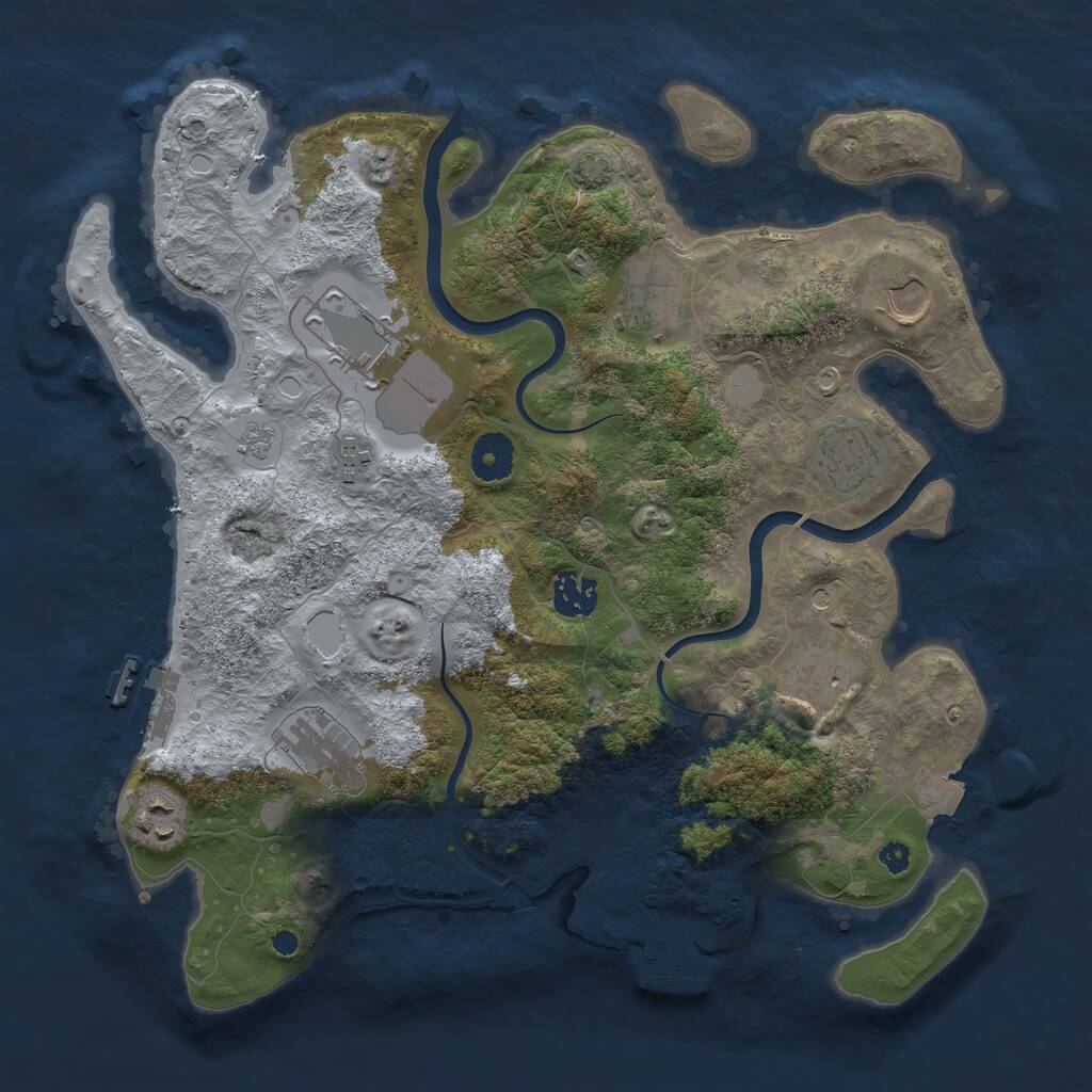 Rust Map: Procedural Map, Size: 3550, Seed: 618295, 15 Monuments