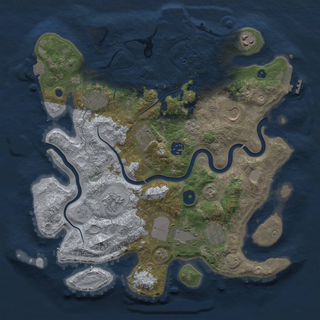 Rust Map: Procedural Map, Size: 3550, Seed: 867775, 15 Monuments
