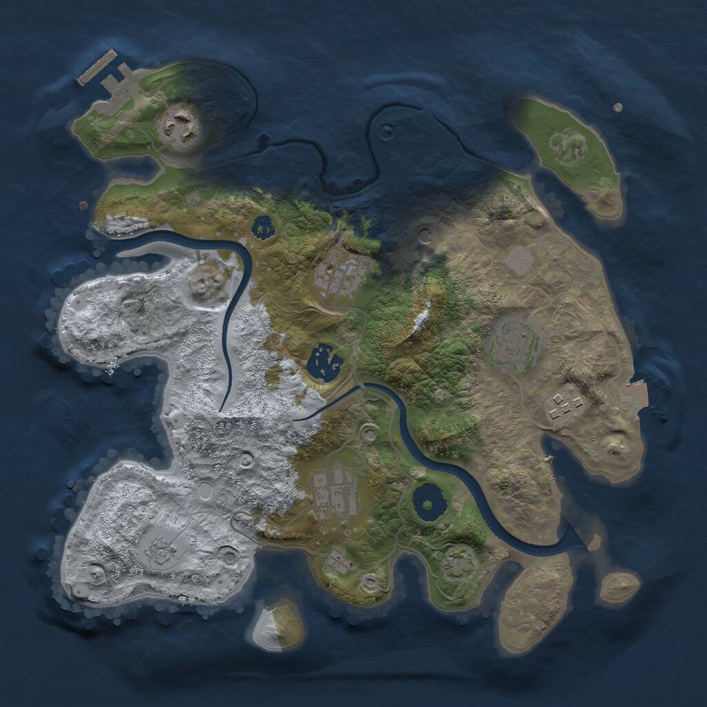 Rust Map: Procedural Map, Size: 3000, Seed: 56415, 11 Monuments