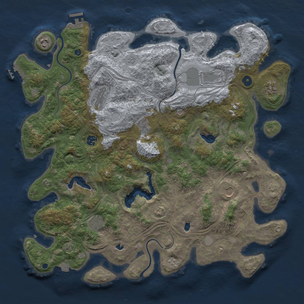 Rust Map: Procedural Map, Size: 4500, Seed: 1829603026, 15 Monuments