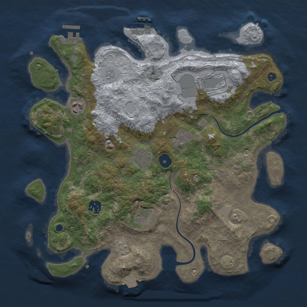 Rust Map: Procedural Map, Size: 3550, Seed: 53494, 13 Monuments