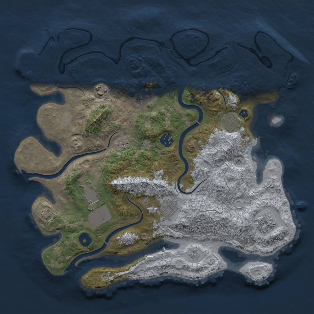 Rust Map: Procedural Map, Size: 3600, Seed: 19522, 14 Monuments