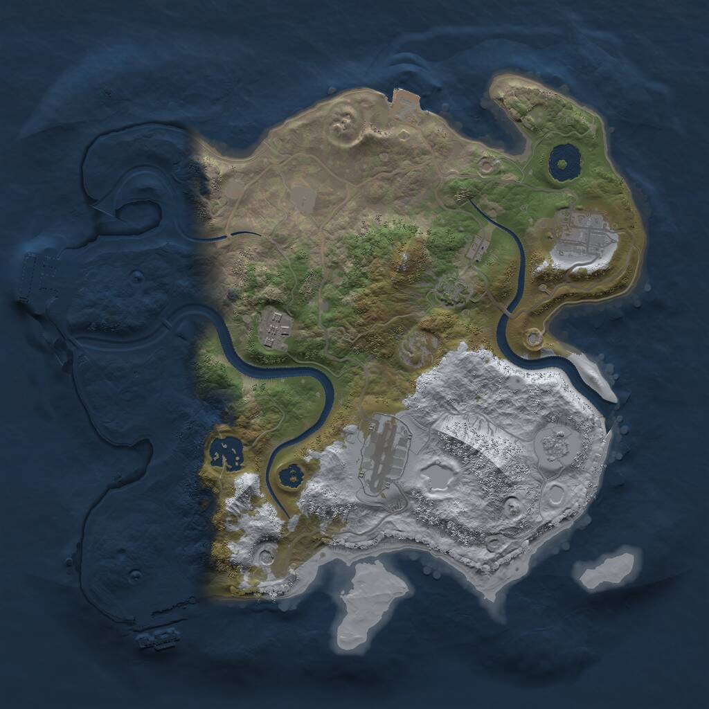 Rust Map: Procedural Map, Size: 3000, Seed: 62507390, 10 Monuments