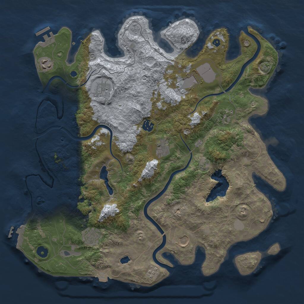 Rust Map: Procedural Map, Size: 4000, Seed: 227, 15 Monuments