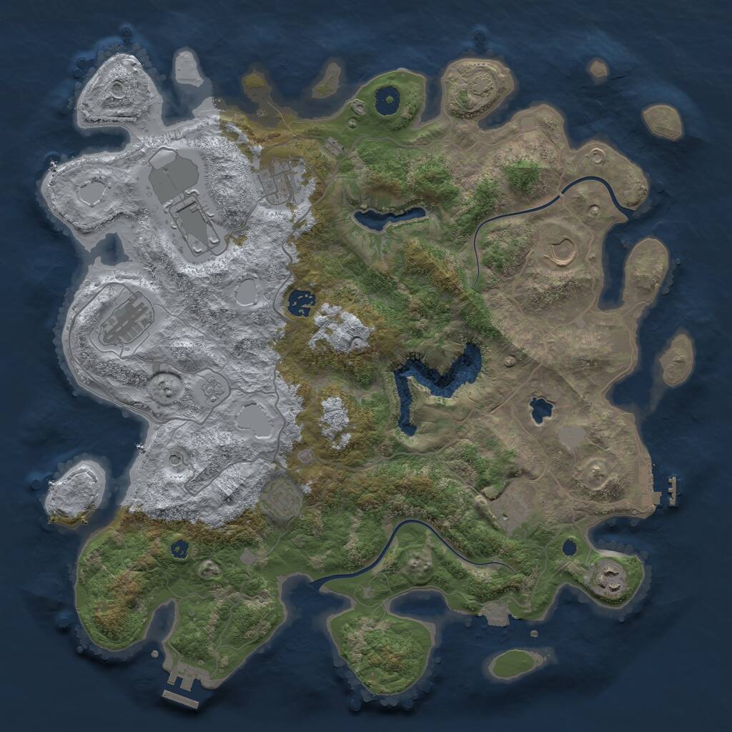 Rust Map: Procedural Map, Size: 4000, Seed: 12919, 14 Monuments
