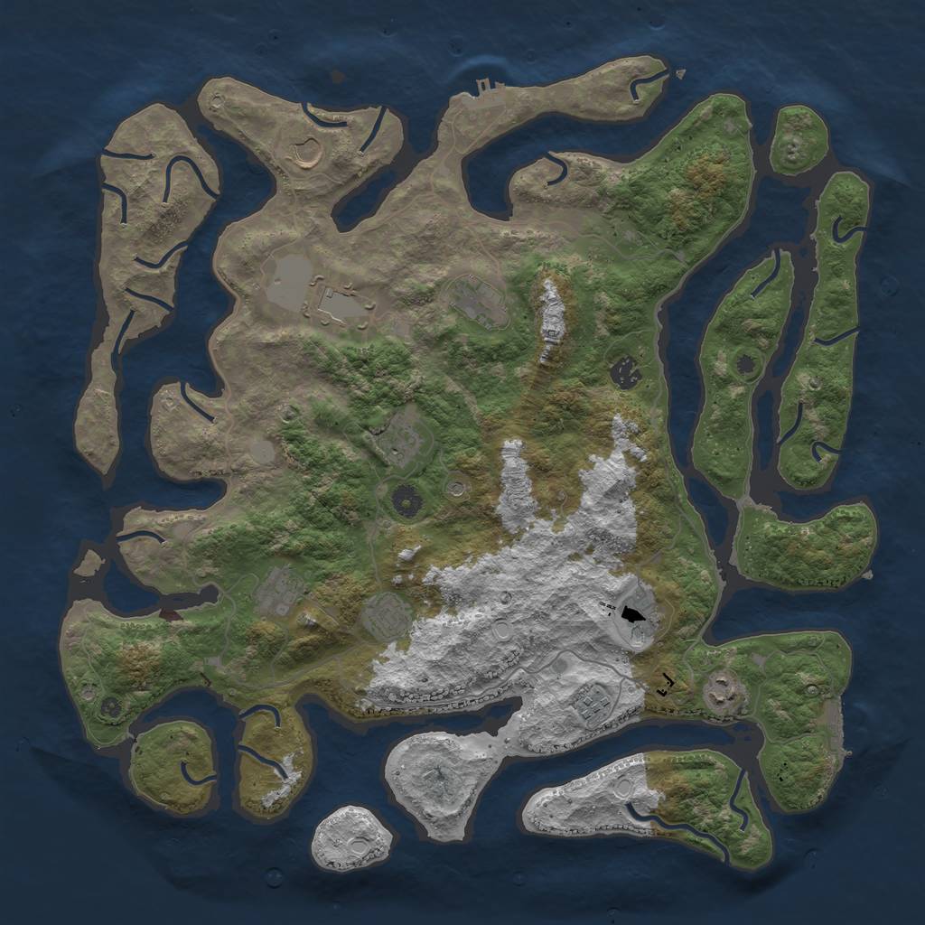 Rust Map: Procedural Map, Size: 4500, Seed: 8520654, 18 Monuments