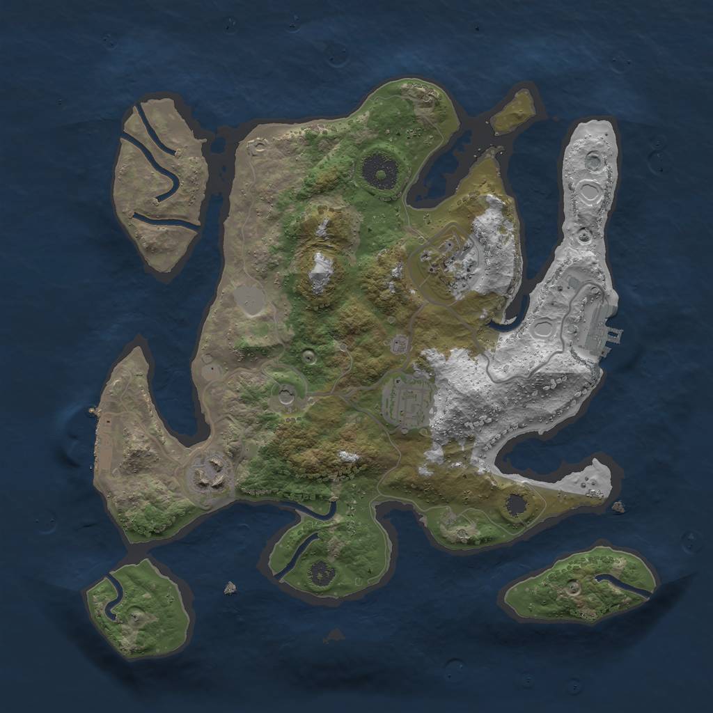 Rust Map: Procedural Map, Size: 3000, Seed: 835768494, 11 Monuments