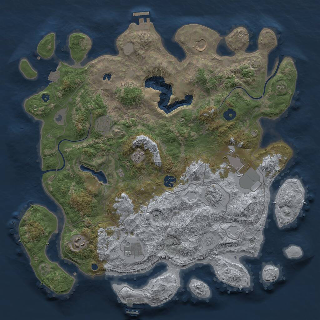 Rust Map: Procedural Map, Size: 4000, Seed: 16091979, 14 Monuments