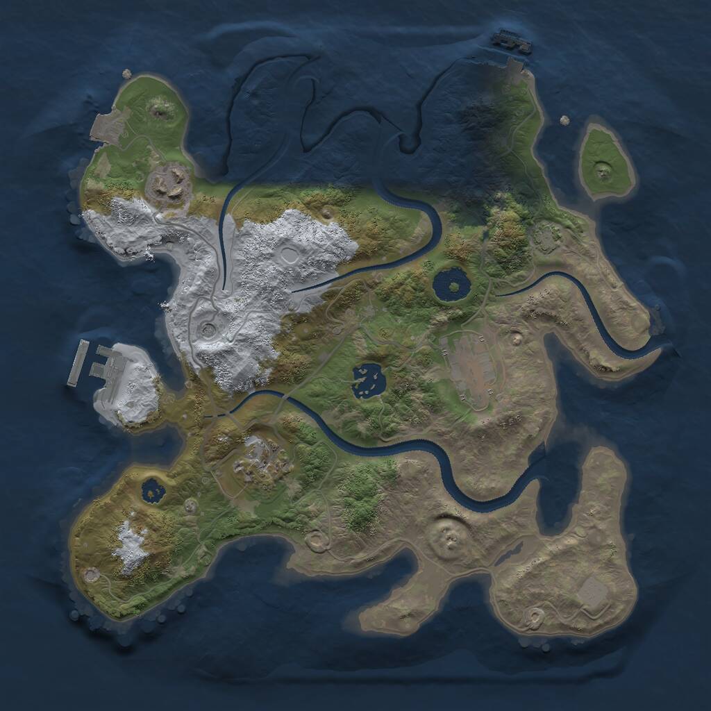 Rust Map: Procedural Map, Size: 3000, Seed: 945, 9 Monuments