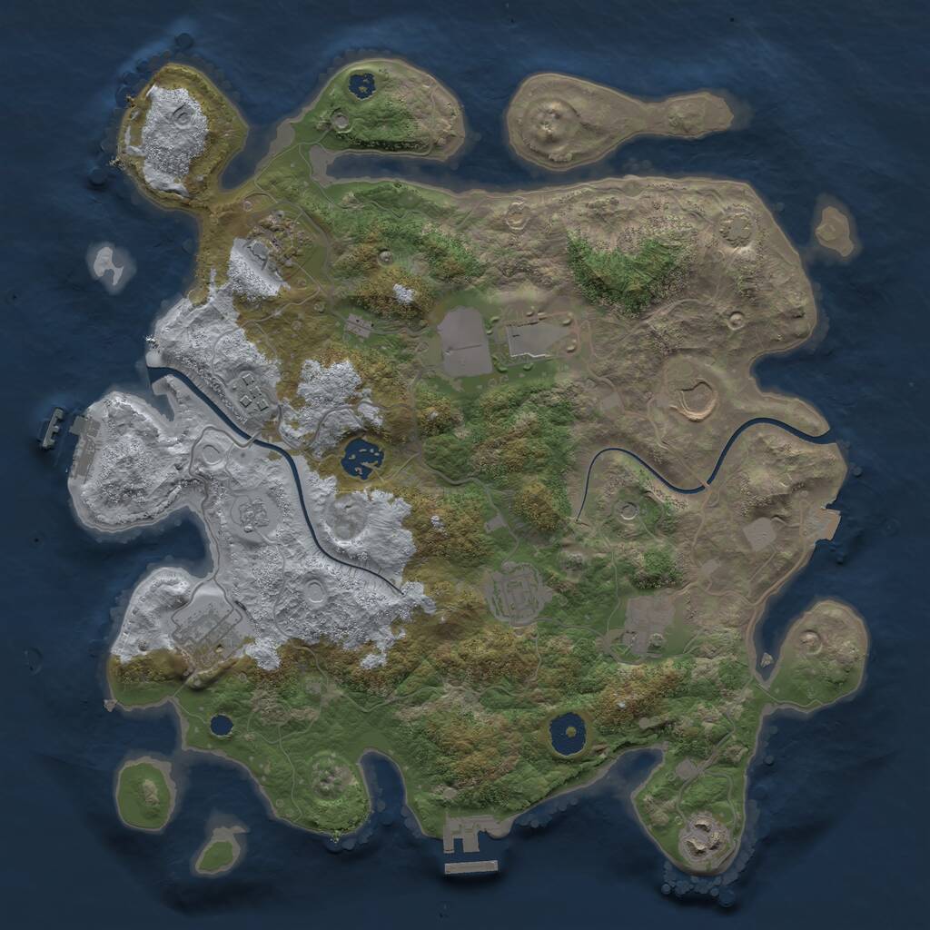 Rust Map: Procedural Map, Size: 3550, Seed: 24520, 15 Monuments