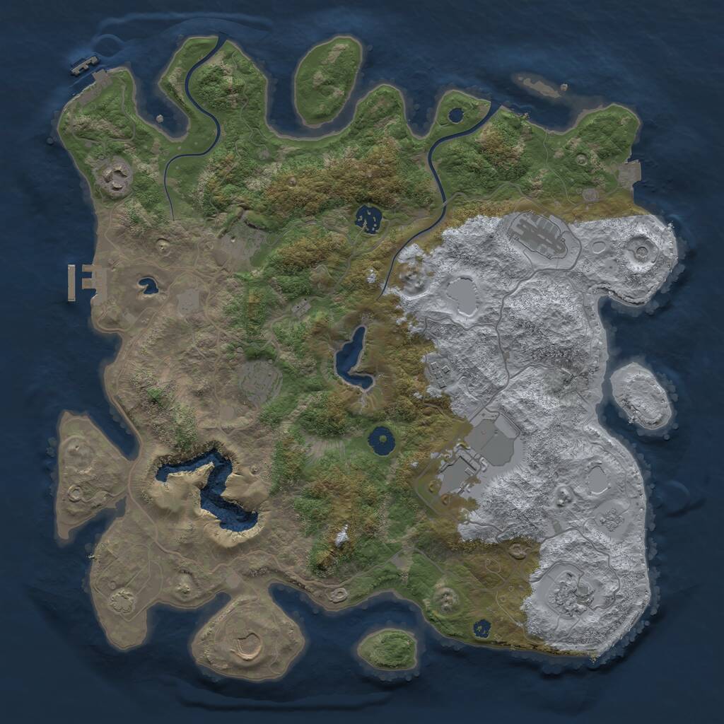 Rust Map: Procedural Map, Size: 4000, Seed: 12328, 15 Monuments