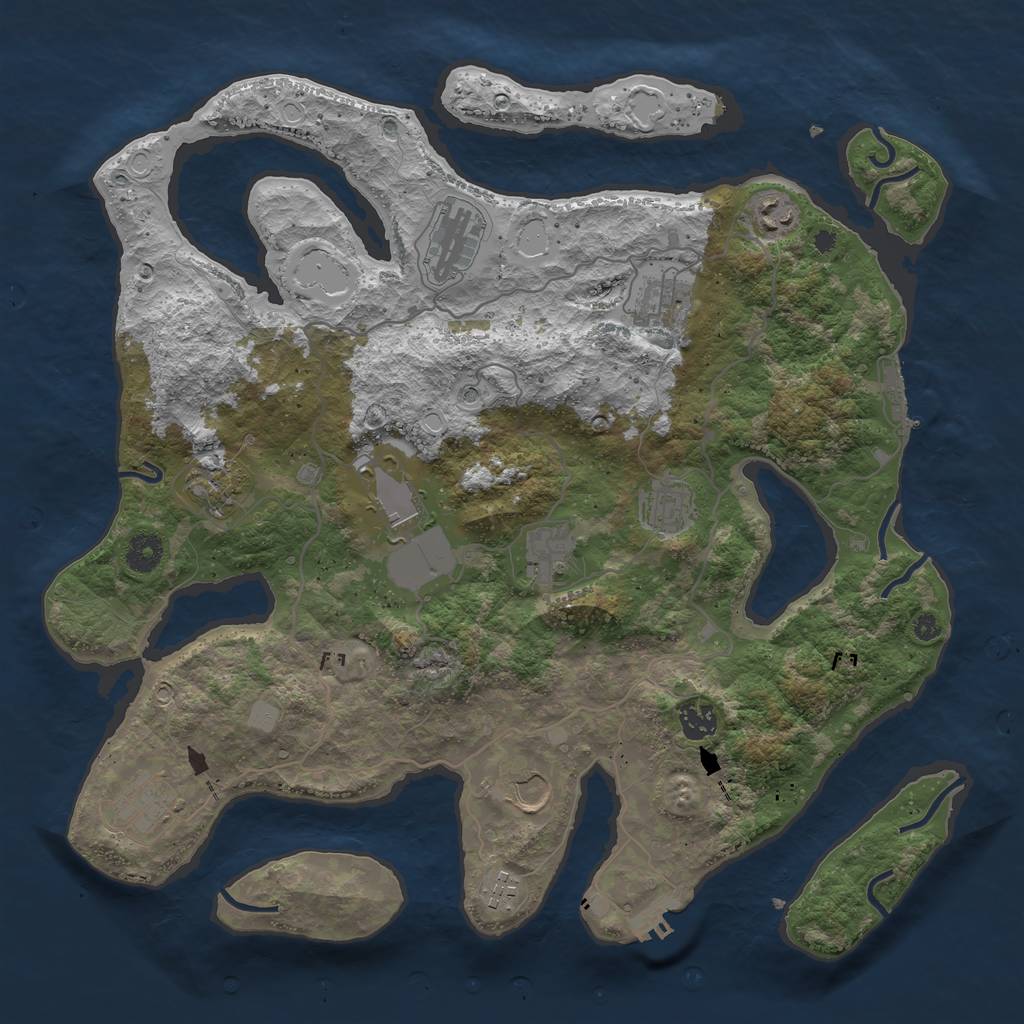 Rust Map: Procedural Map, Size: 4000, Seed: 72043104, 19 Monuments