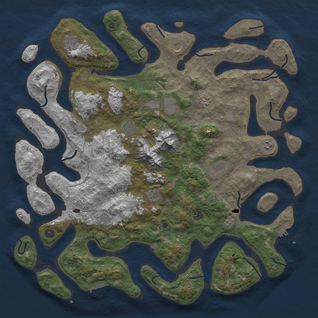 Rust Map: Procedural Map, Size: 5000, Seed: 13324, 19 Monuments
