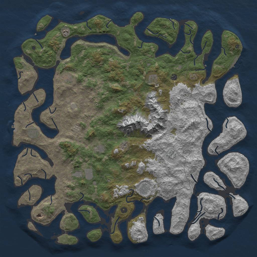 Rust Map: Procedural Map, Size: 6000, Seed: 85352, 19 Monuments