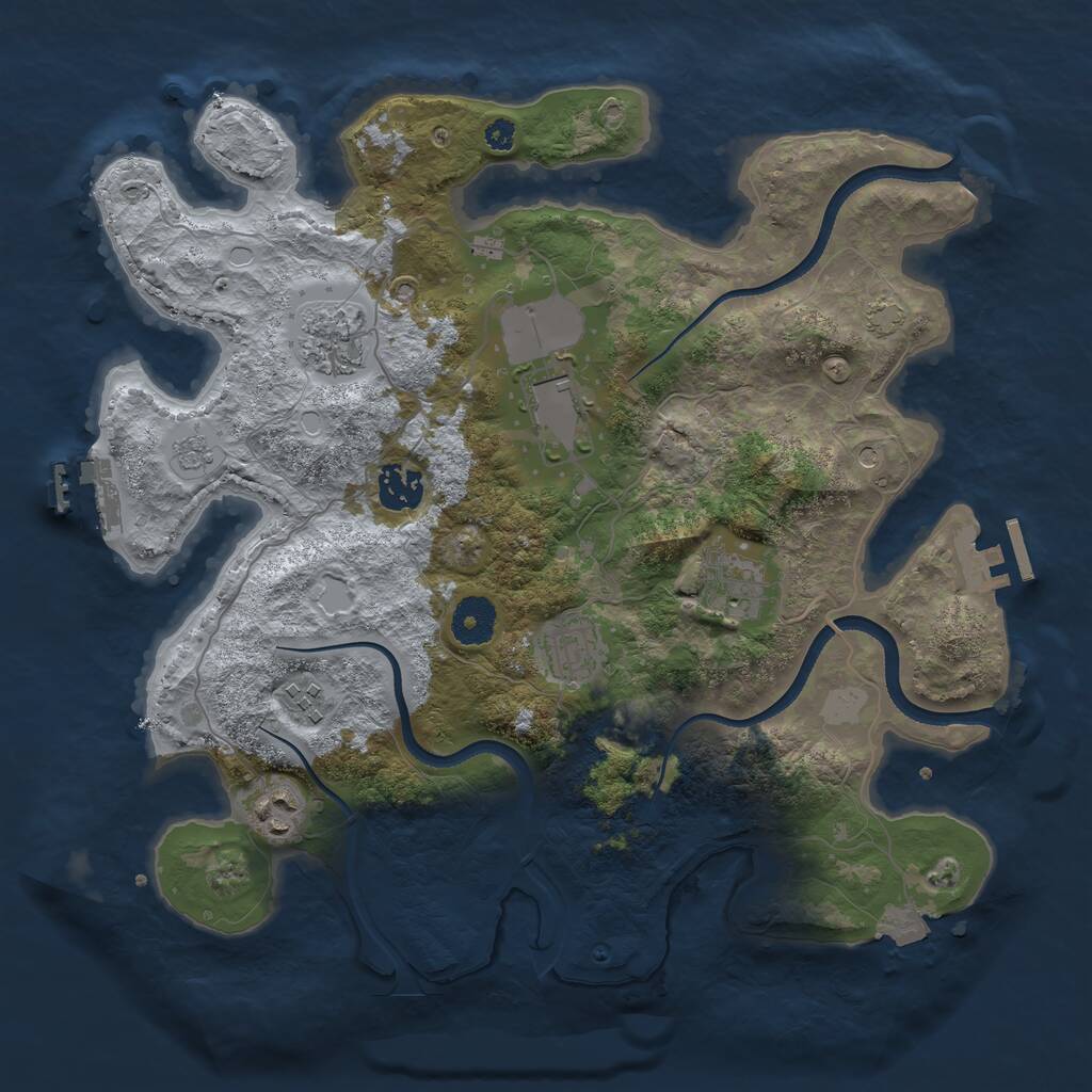 Rust Map: Procedural Map, Size: 3500, Seed: 6330722, 13 Monuments