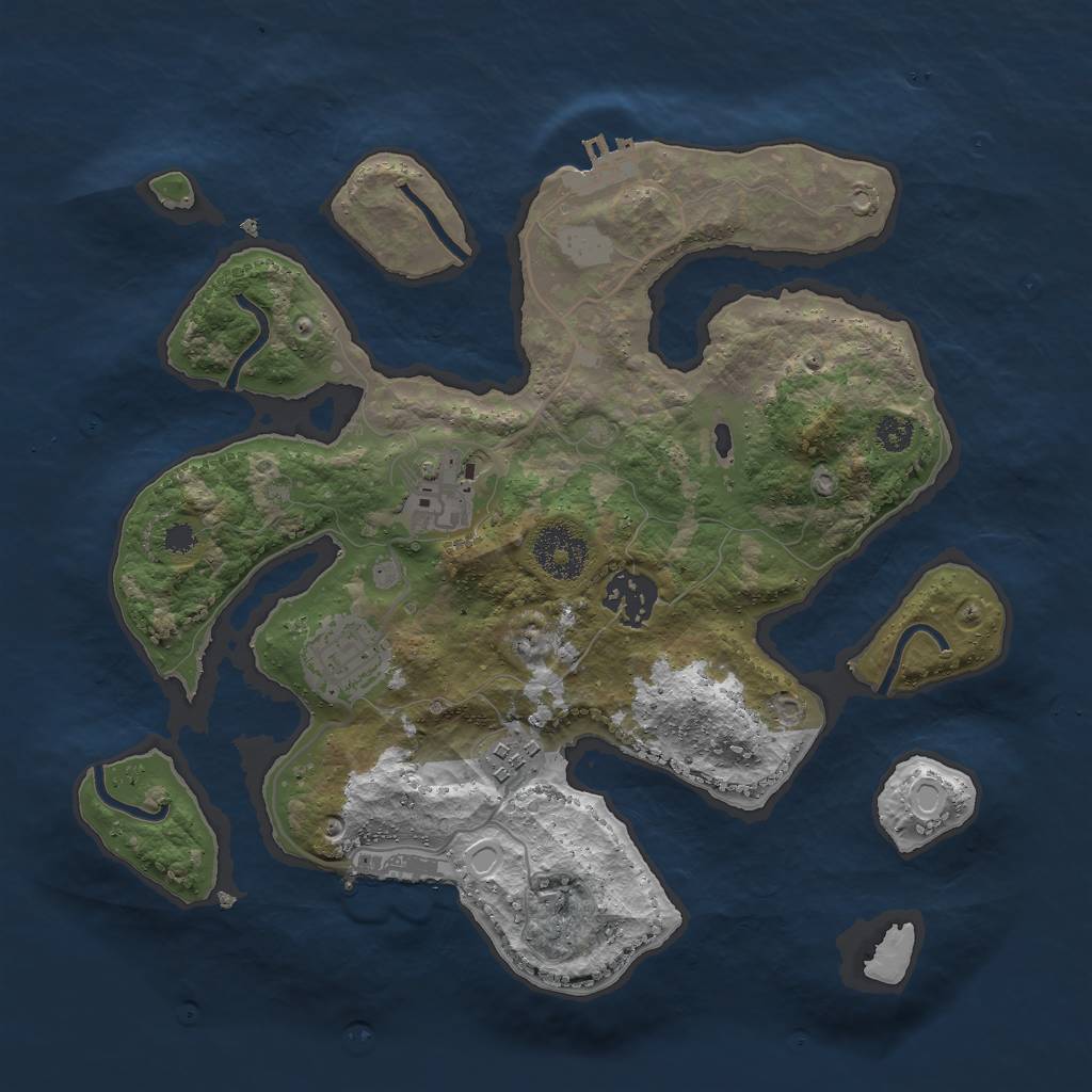 Rust Map: Procedural Map, Size: 3000, Seed: 9811354, 11 Monuments