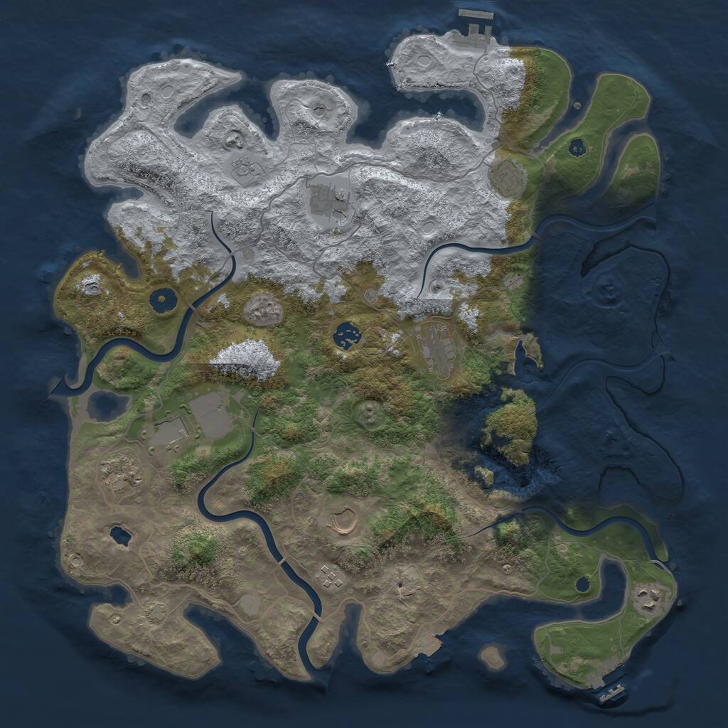 Rust Map: Procedural Map, Size: 4200, Seed: 7845, 15 Monuments