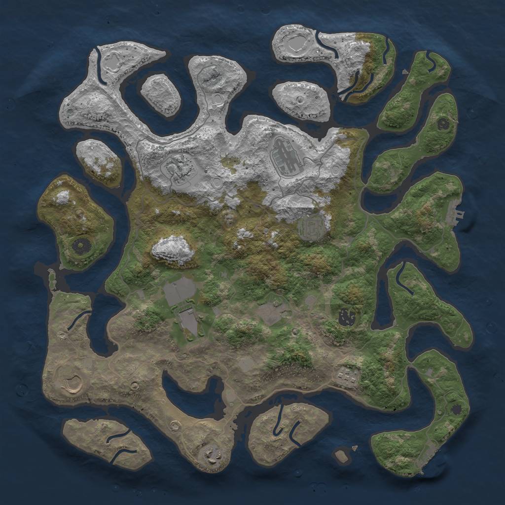 Rust Map: Procedural Map, Size: 4200, Seed: 7845, 16 Monuments