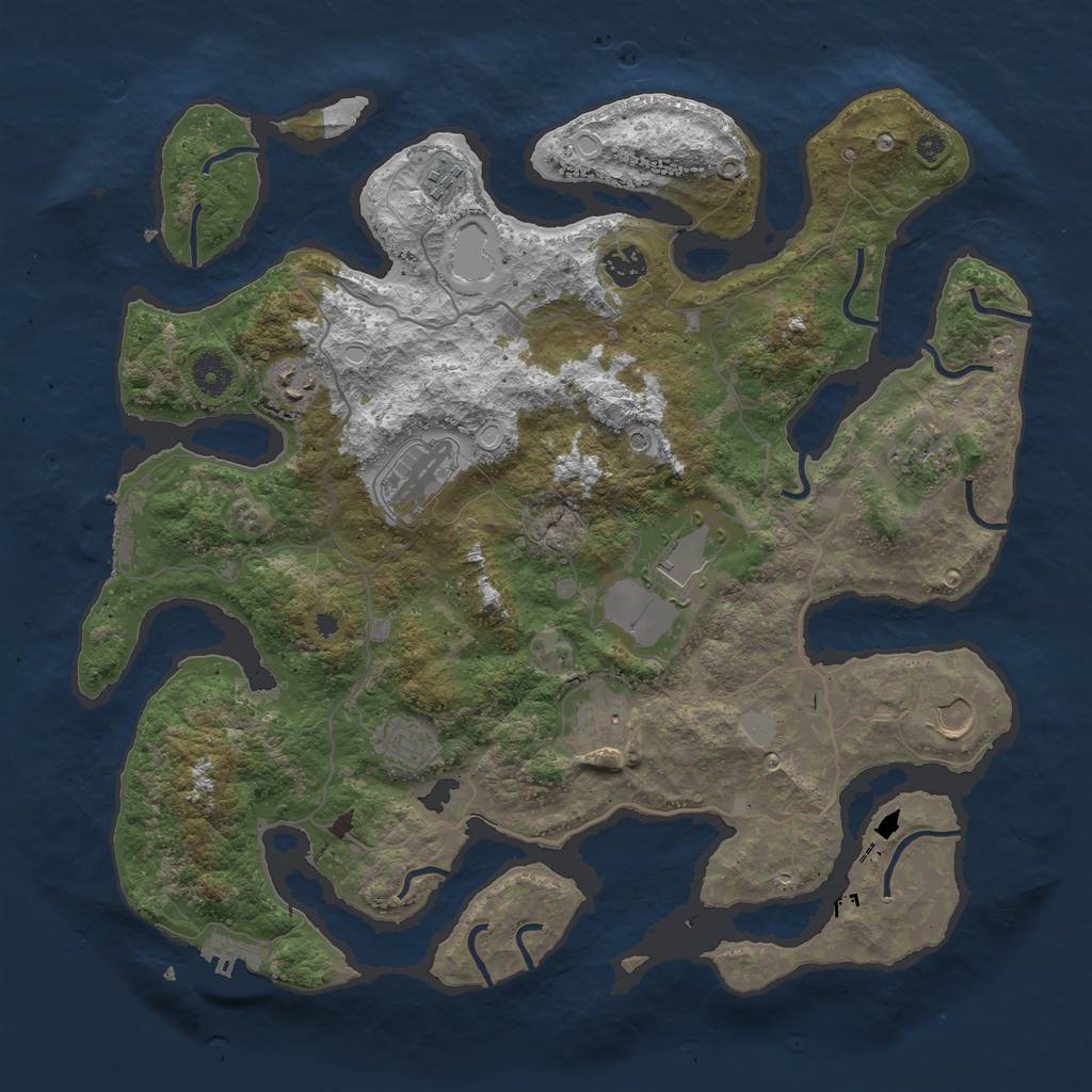 Rust Map: Procedural Map, Size: 4000, Seed: 1211997, 17 Monuments