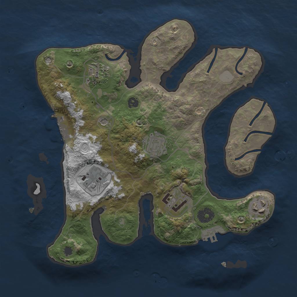 Rust Map: Procedural Map, Size: 2800, Seed: 197535122, 13 Monuments