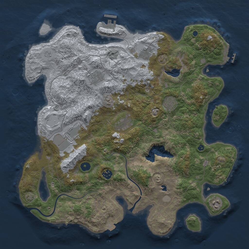 Rust Map: Procedural Map, Size: 4000, Seed: 232078, 13 Monuments