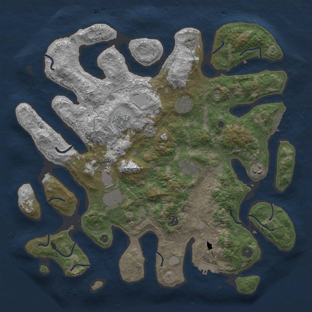 Rust Map: Procedural Map, Size: 4250, Seed: 22256, 15 Monuments