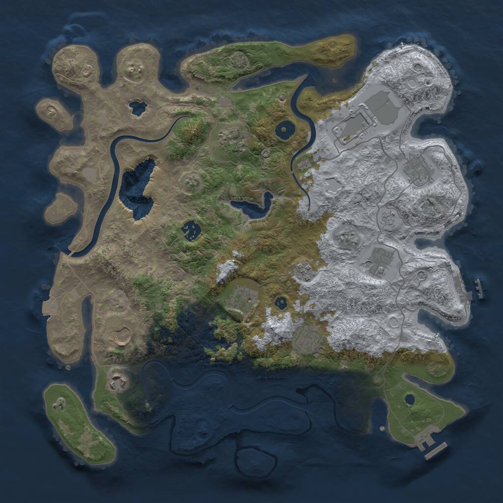 Rust Map: Procedural Map, Size: 4000, Seed: 1850462917, 16 Monuments