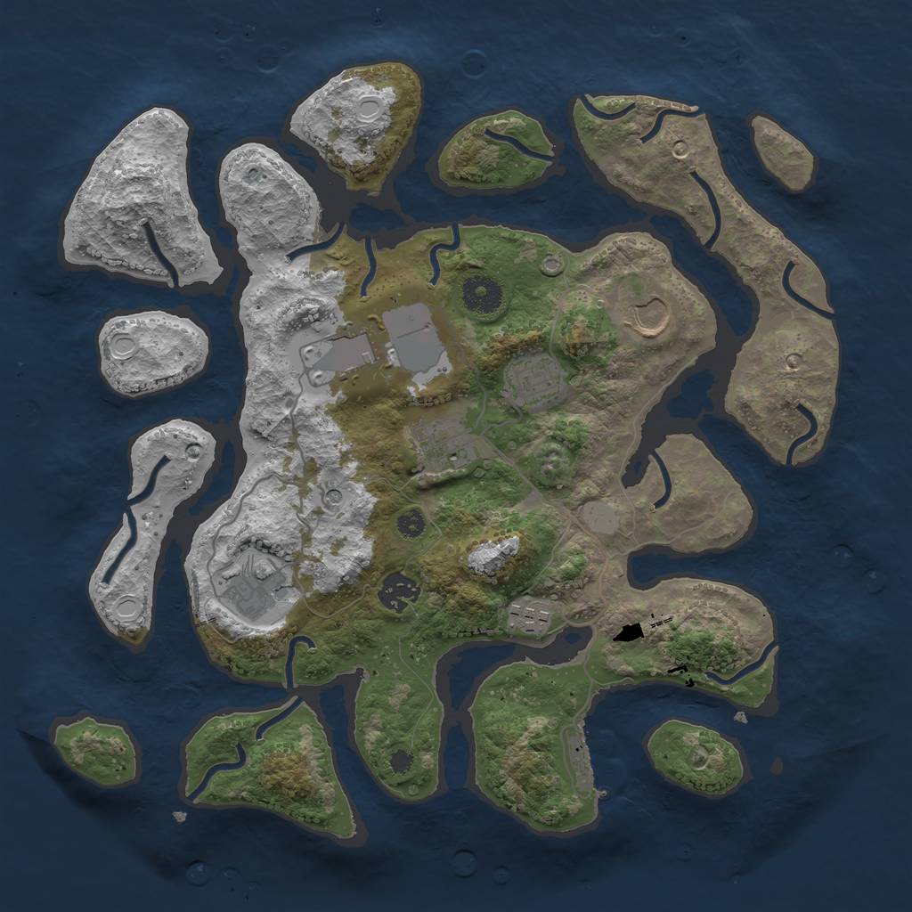 Rust Map: Procedural Map, Size: 3500, Seed: 1558297544, 14 Monuments