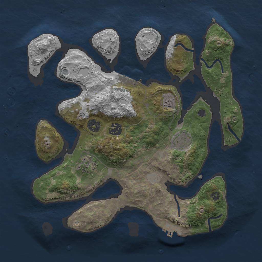 Rust Map: Procedural Map, Size: 3000, Seed: 4920, 11 Monuments