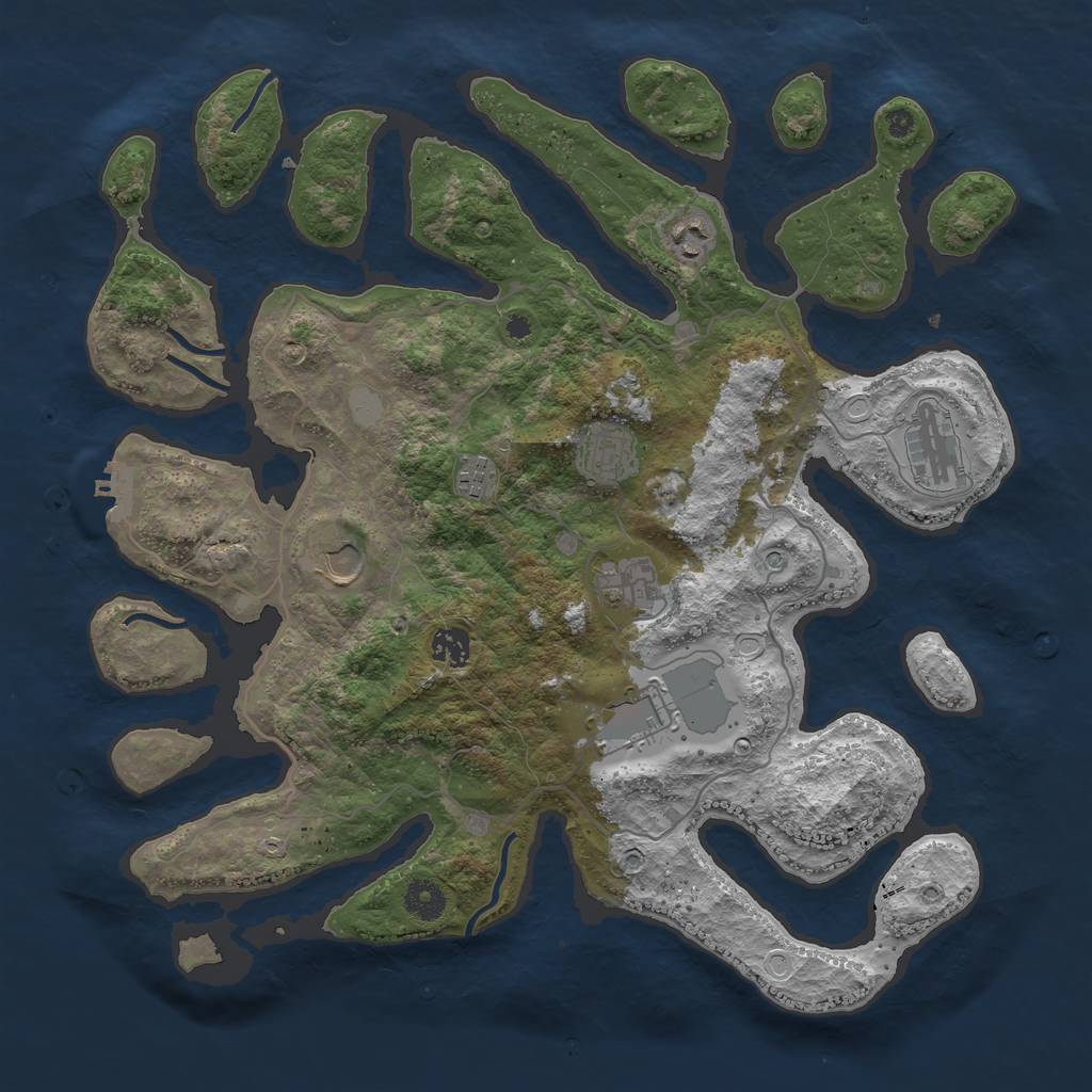 Rust Map: Procedural Map, Size: 4000, Seed: 804715845, 15 Monuments
