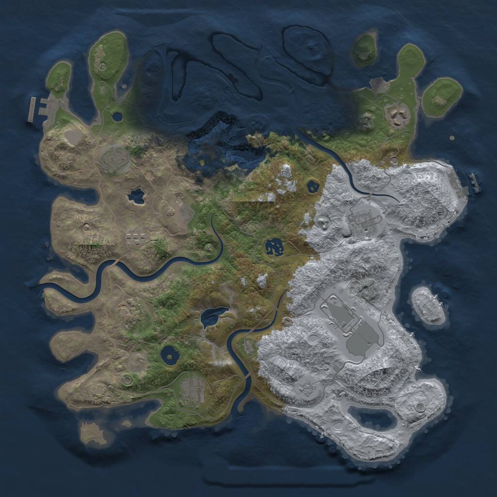 Rust Map: Procedural Map, Size: 4000, Seed: 804715845, 15 Monuments