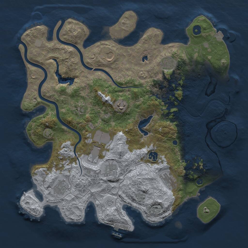 Rust Map: Procedural Map, Size: 4000, Seed: 191386051, 16 Monuments