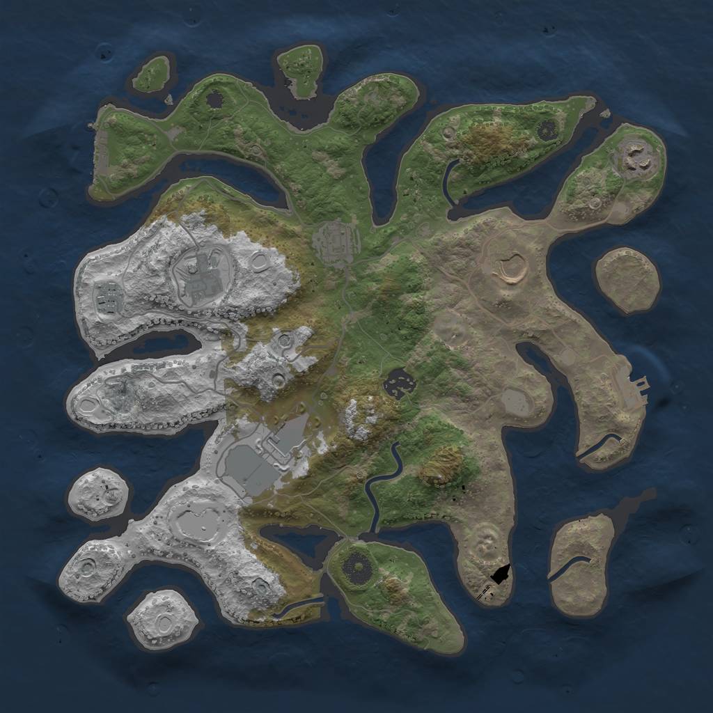 Rust Map: Procedural Map, Size: 3550, Seed: 184210, 15 Monuments