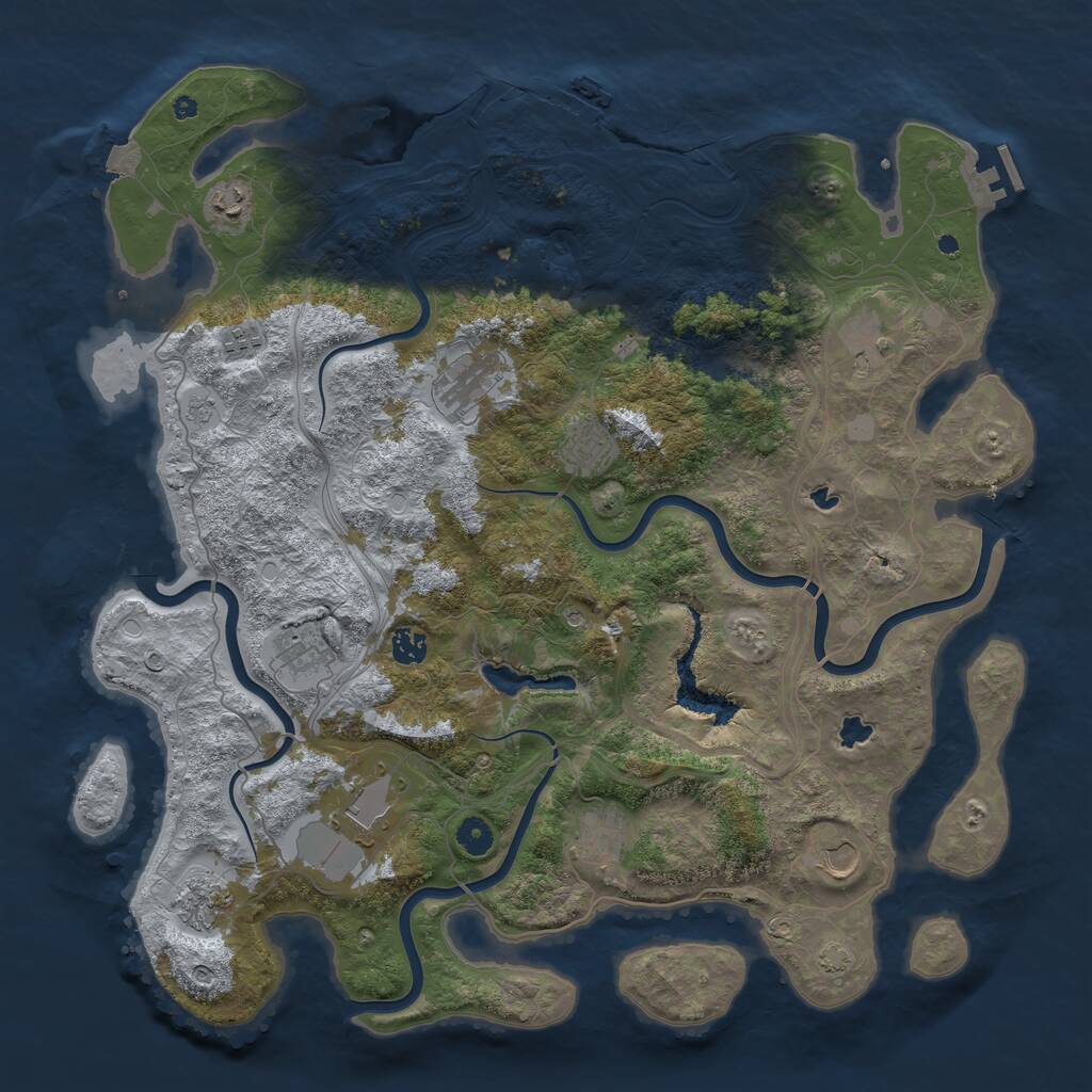 Rust Map: Procedural Map, Size: 4500, Seed: 646747, 17 Monuments