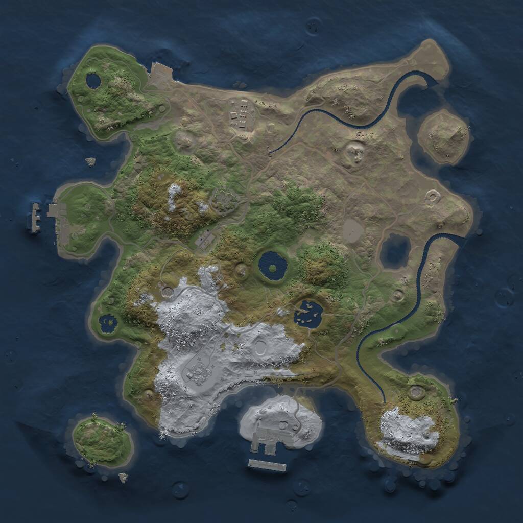 Rust Map: Procedural Map, Size: 2800, Seed: 2200, 8 Monuments