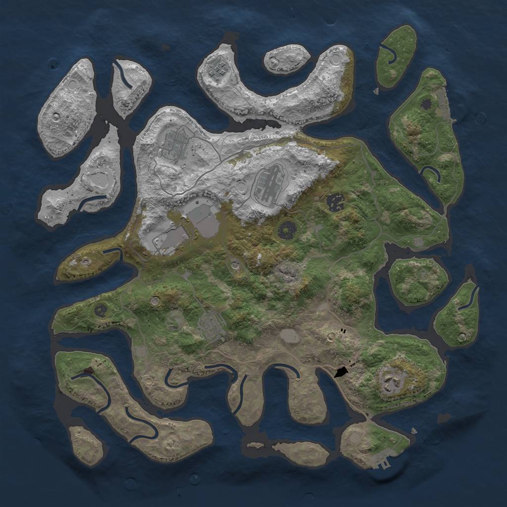 Rust Map: Procedural Map, Size: 4000, Seed: 10104, 15 Monuments