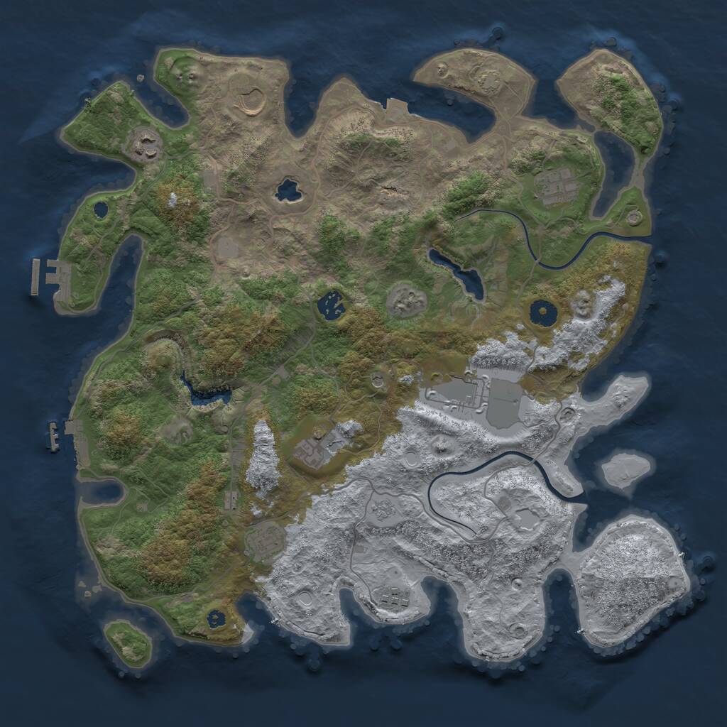 Rust Map: Procedural Map, Size: 4000, Seed: 82442068, 14 Monuments