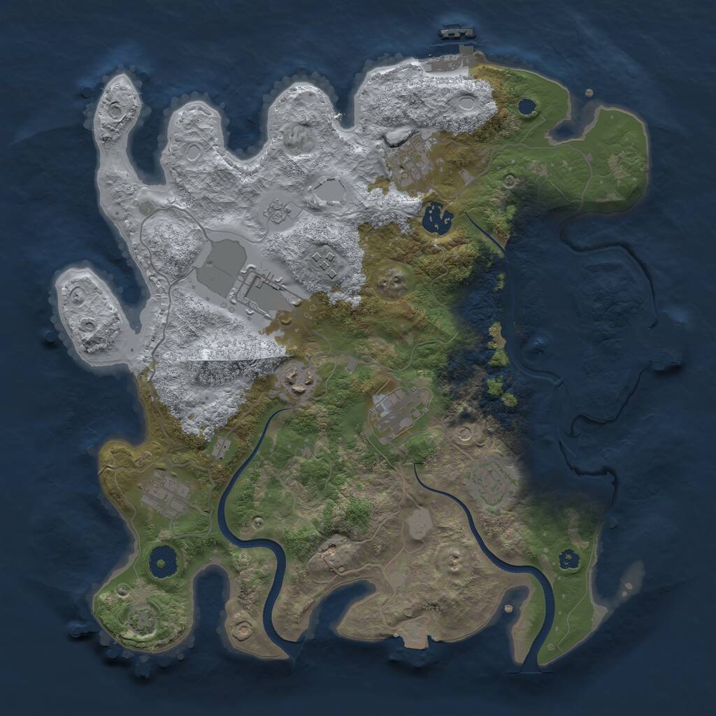 Rust Map: Procedural Map, Size: 3500, Seed: 89042, 14 Monuments