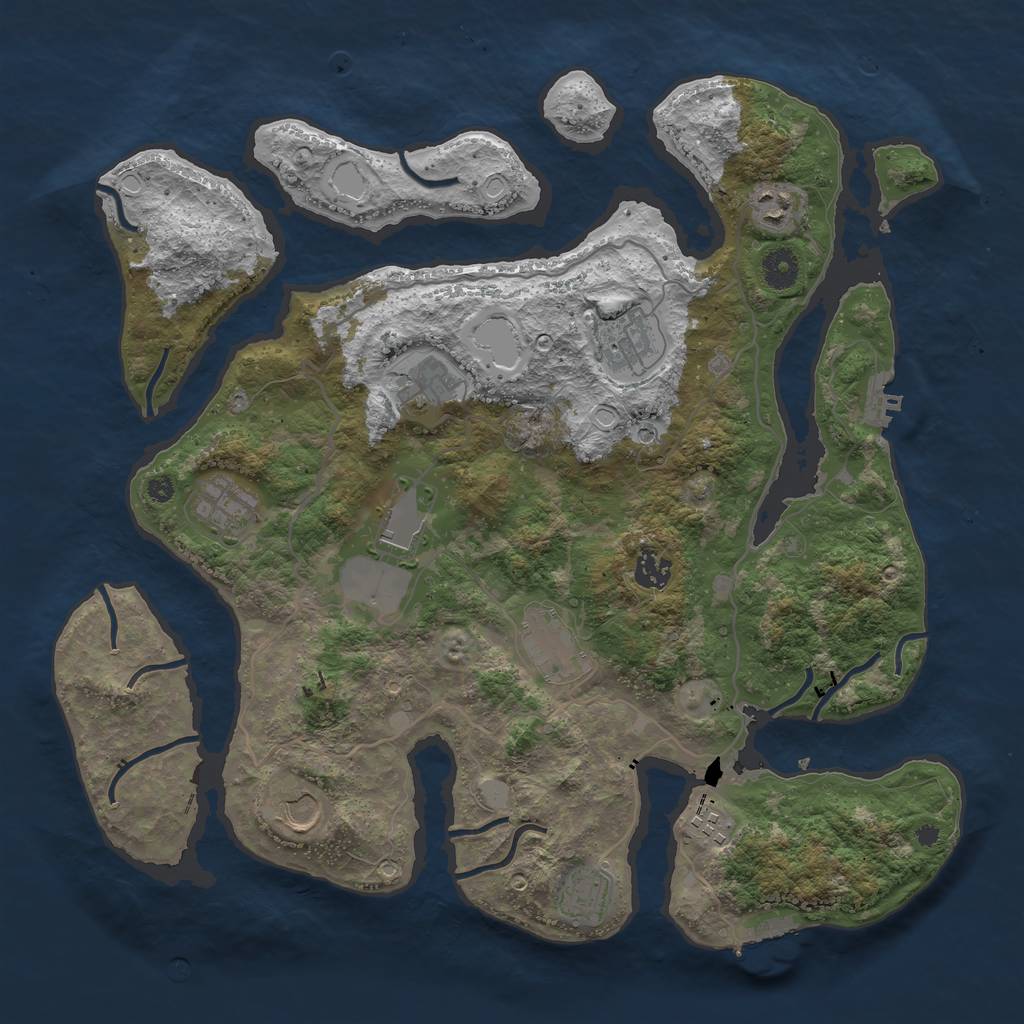 Rust Map: Procedural Map, Size: 4000, Seed: 1468, 18 Monuments